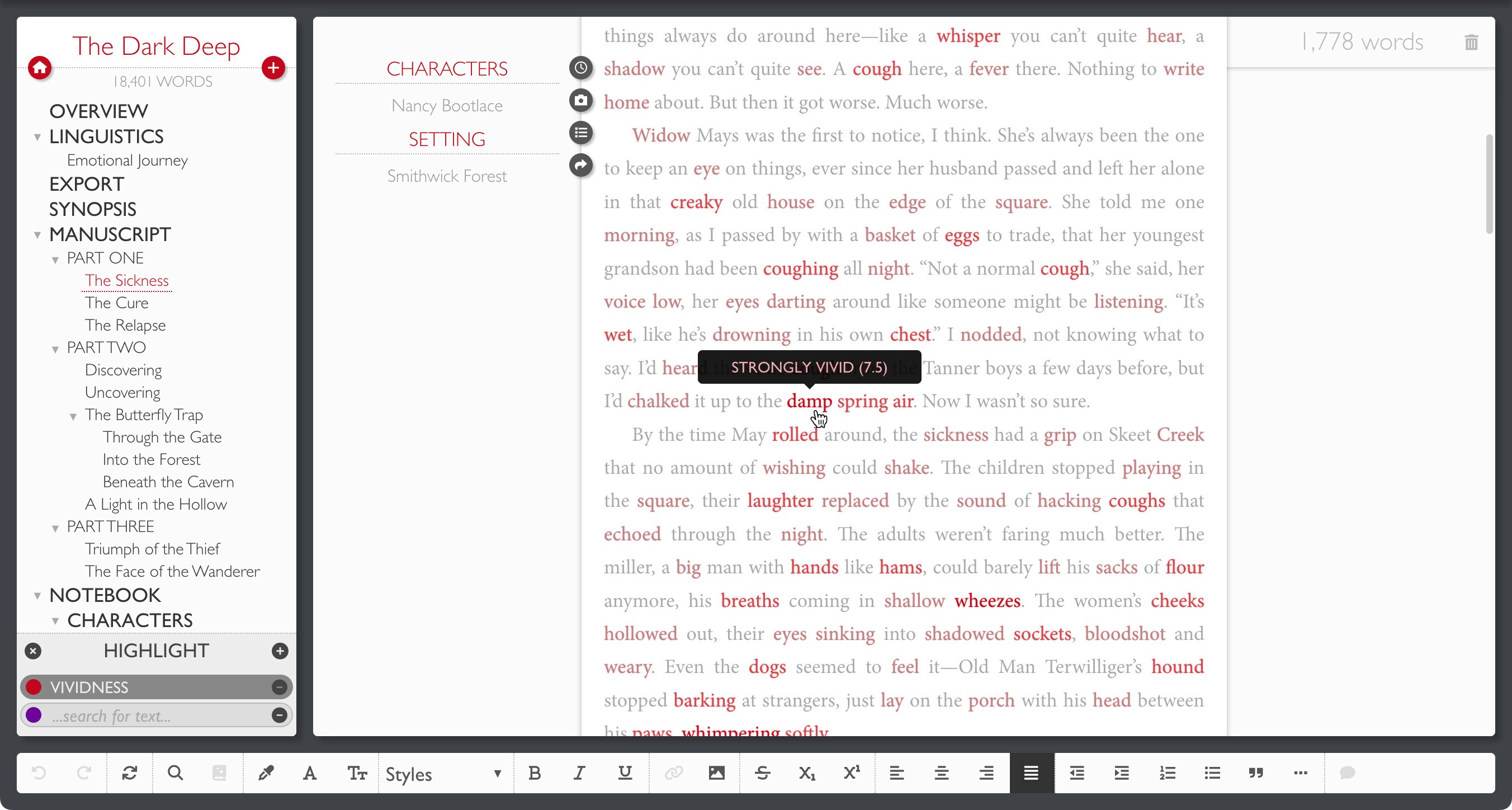 Linguistic highlighting